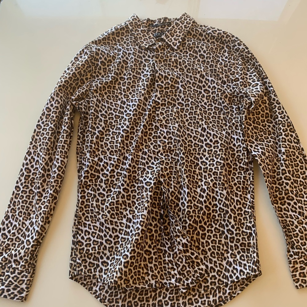 Leopard Style Button Up